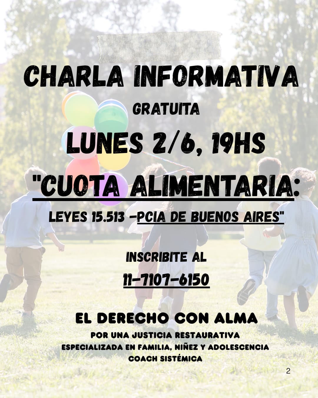 charla informativa CUOTA ALIMENTARIA