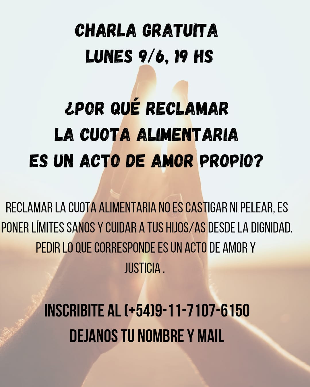 CHARLA GRATUITA - ¿POR QUÉ RECLAMAR LA CUOTA ALIMENTARIA ES UN ACTO DE AMOR PROPIO?